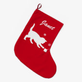 Kat spelen met  kerstversiering grote kerstsok (Voorkant (Hangend))