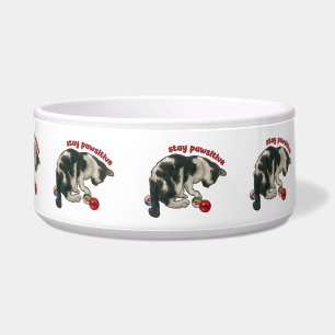 Kat spelen met knikkers, blijf positief, woordspel voerbakje