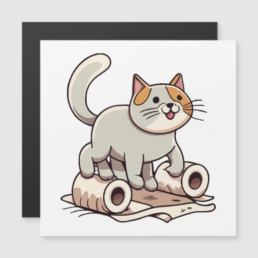 Kat spelen met toiletpapier (Voorkant / Achterkant)