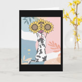 Kat spelen met vlinder en zonnebloemen kaart (Gele Bloem)