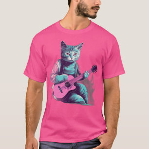 Kat spelen op akoestische gitaar t-shirt