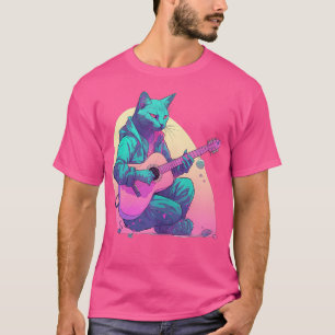 Kat spelen op akoestische gitaar t-shirt