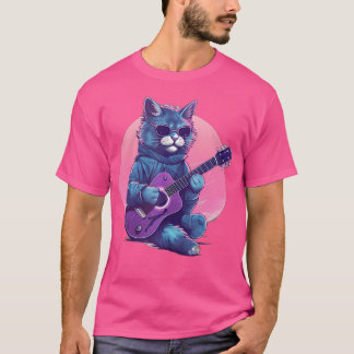 Kat spelen op akoestische gitaar t-shirt