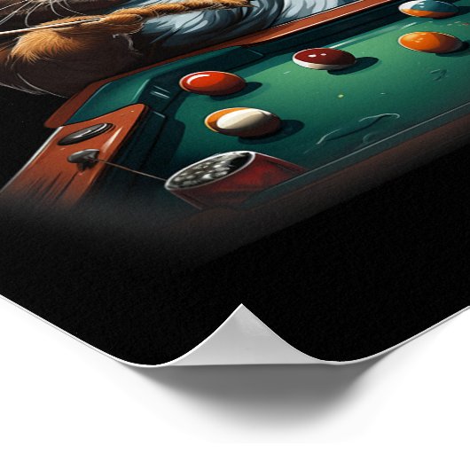 Kat spelen zwembad biljart Cool Funny Cats Mannen Poster (Hoek)