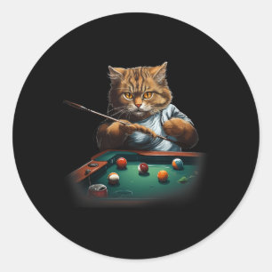 Kat spelen zwembad biljart Cool Funny Cats Mannen  Ronde Sticker
