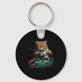 Kat spelen zwembad biljart Cool Funny Cats Mannen  Sleutelhanger (Voorkant)