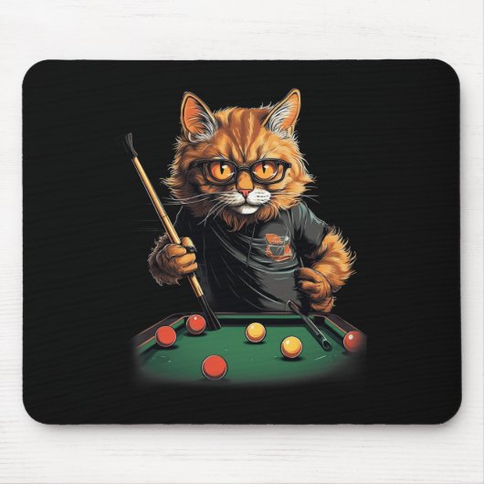 Kat spelen zwembad biljart cool grappige katten muismat (Voorkant)