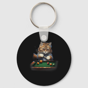 Kat spelen zwembad biljart cool grappige katten sleutelhanger