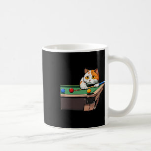 Kat spelen zwembad biljart in lounge koele grappig koffiemok