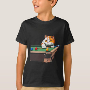 Kat spelen zwembad biljart in lounge koele grappig t-shirt