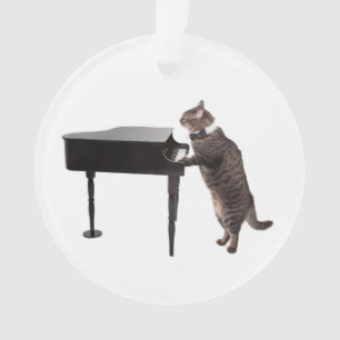 Kat spelpiano ornament