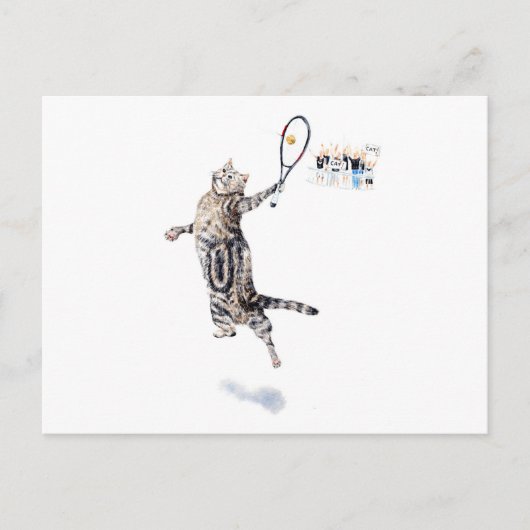 Kat-speltennis Briefkaart (Voorkant)