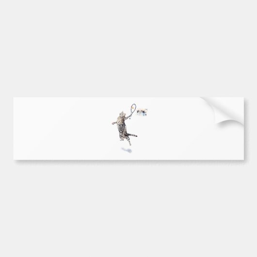 Kat-speltennis Bumpersticker (Voorkant)