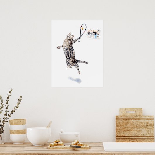 Kat-speltennis Poster (Keuken)