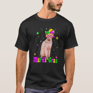 Kat Sphynx Masker Mardi Gras Carnavals Dieren Kat T-shirt
