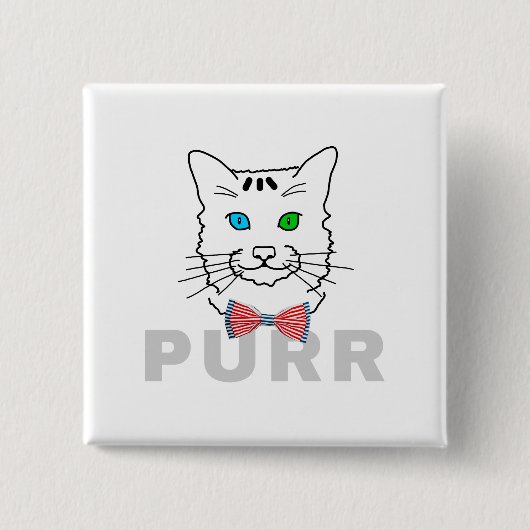Kat Spint Vierkante Button 5,1 Cm (Voorkant)