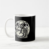 Kat Spooky Skull Halloween Gothic Kat Koffiemok (Links)