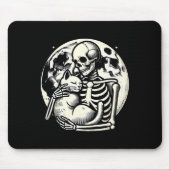 Kat Spooky Skull Halloween Gothic Kat Muismat (Voorkant)