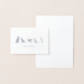 Kat Squad Personalized Silver Foil Stationery Card Folie Kaarten (Display)