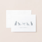 Kat Squad Personalized Silver Foil Stationery Card Folie Kaarten (Voorkant met envelop)