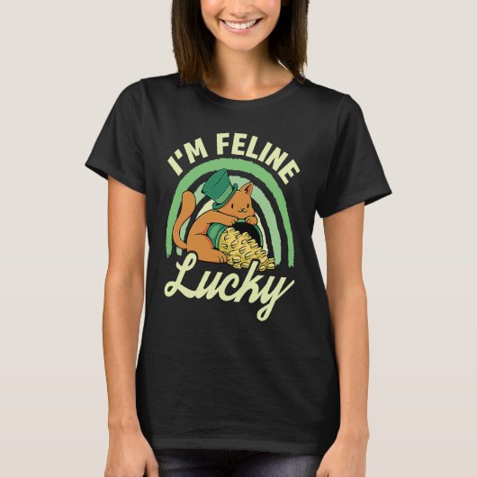 Kat St. Patrick's Dag Ik Ben Gelukkig T-shirt (Voorkant)