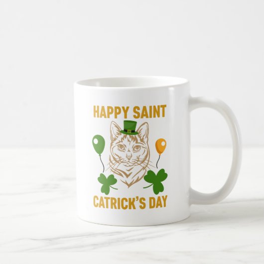 Kat St. Patrick's Day for Cat Lover Koffiemok (Rechts)