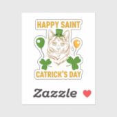 Kat St. Patrick's Day for Cat Lover Sticker (Vel)
