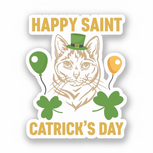 Kat St. Patrick's Day for Cat Lover Sticker (Voorkant)