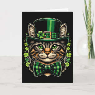 Kat St. Patrick's Day Mannen Vrouwen Kinderen Gelu Kaart
