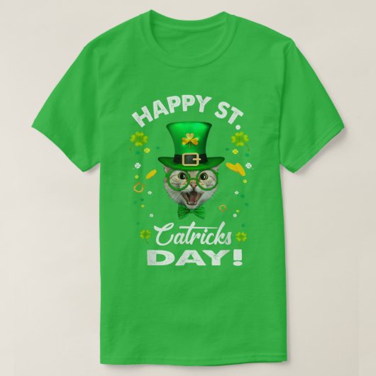 Kat St Patricks Day St Catricks Day Lucky Charm Ca T-shirt (Design voorkant)