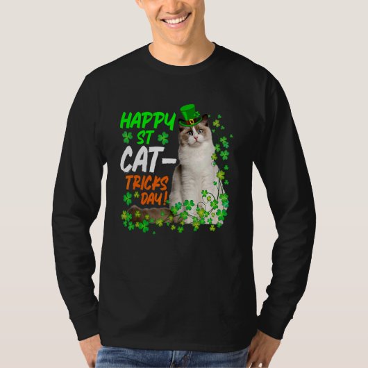 Kat St Patricks St Catricks Day Mannen Vrouwen Kin T-shirt (Voorkant)