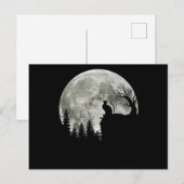 Kat staande op berg maanlicht Halloween Briefkaart (Voorkant / Achterkant)