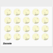 Kat staart naar de maan ronde sticker (Vel)