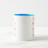 Kat staart spreken, grappige kat communicatie tweekleurige koffiemok (Center)