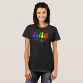 Kat Stack Rainbow Gay Pride LGBT Dier Pet 1 T-shirt (Voorkant volledig)