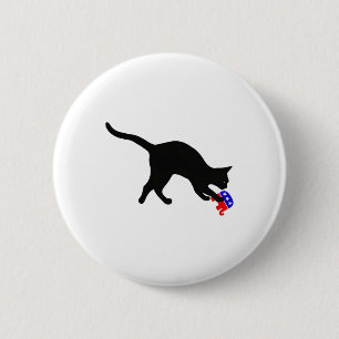Kat stampt op de hippe olifant Funny Democraat Ronde Button 5,7 Cm