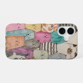 Kat stapel iPhone 16 hoesje (Achterkant horizontaal)