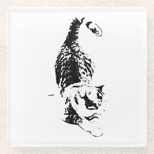 Kat stapt door Herfst schaduwen Glazen Onderzetter (Voorkant)