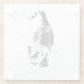 Kat stapt door Herfst schaduwen Glazen Onderzetter (Achterkant)