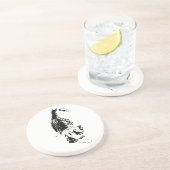 Kat stapt door Herfst schaduwen Zandsteen Onderzetter (Zijkant)