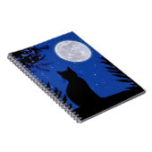Kat staren naar de volle maan notitieboek (Rechterzijde)