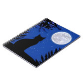 Kat staren naar de volle maan notitieboek (Linkerzijde)