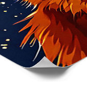 Kat staren naar een sterrenhemel van de kosmische poster (Hoek)