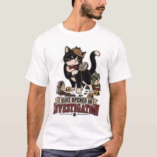 Kat start huishoudelijk onderzoek t-shirt