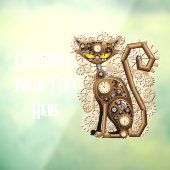 Kat Steampunk Vintage Retro Stijl Machine Raamsticker (Vel 3)