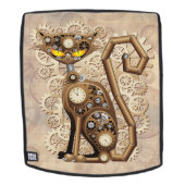 Kat Steampunk Vintage Retro Stijl Machine Rugtassen (Verwijderbaar gezicht)