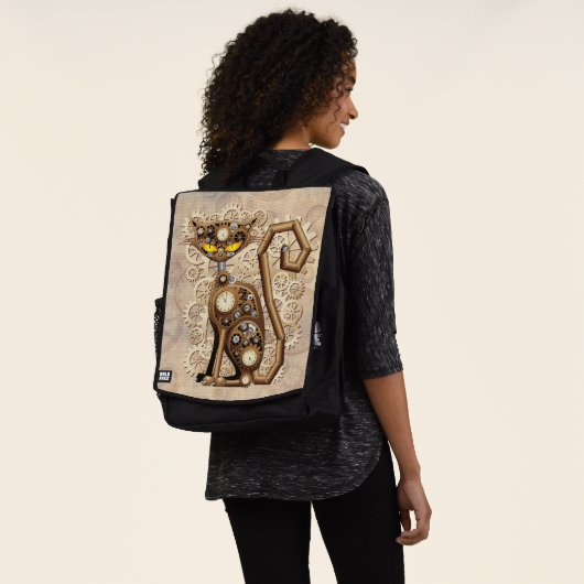 Kat Steampunk Vintage Retro Stijl Machine Rugtassen (Gedragen)