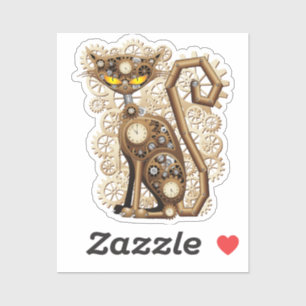 Kat Steampunk Vintage Retro Stijl Machine Sticker