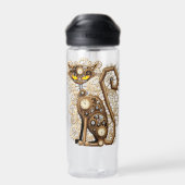 Kat Steampunk Vintage Retro Stijl Machine  Waterfles (Achterkant)