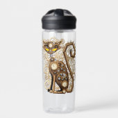 Kat Steampunk Vintage Retro Stijl Machine  Waterfles (Voorkant)